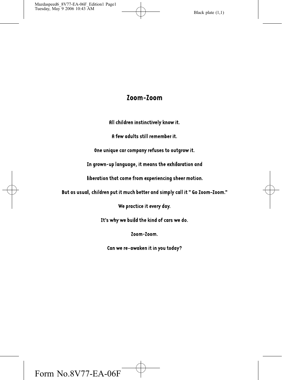 #introduction, Zoom-zoom | Mazda 2007 SPEED6 User Manual | Page 2 / 413
