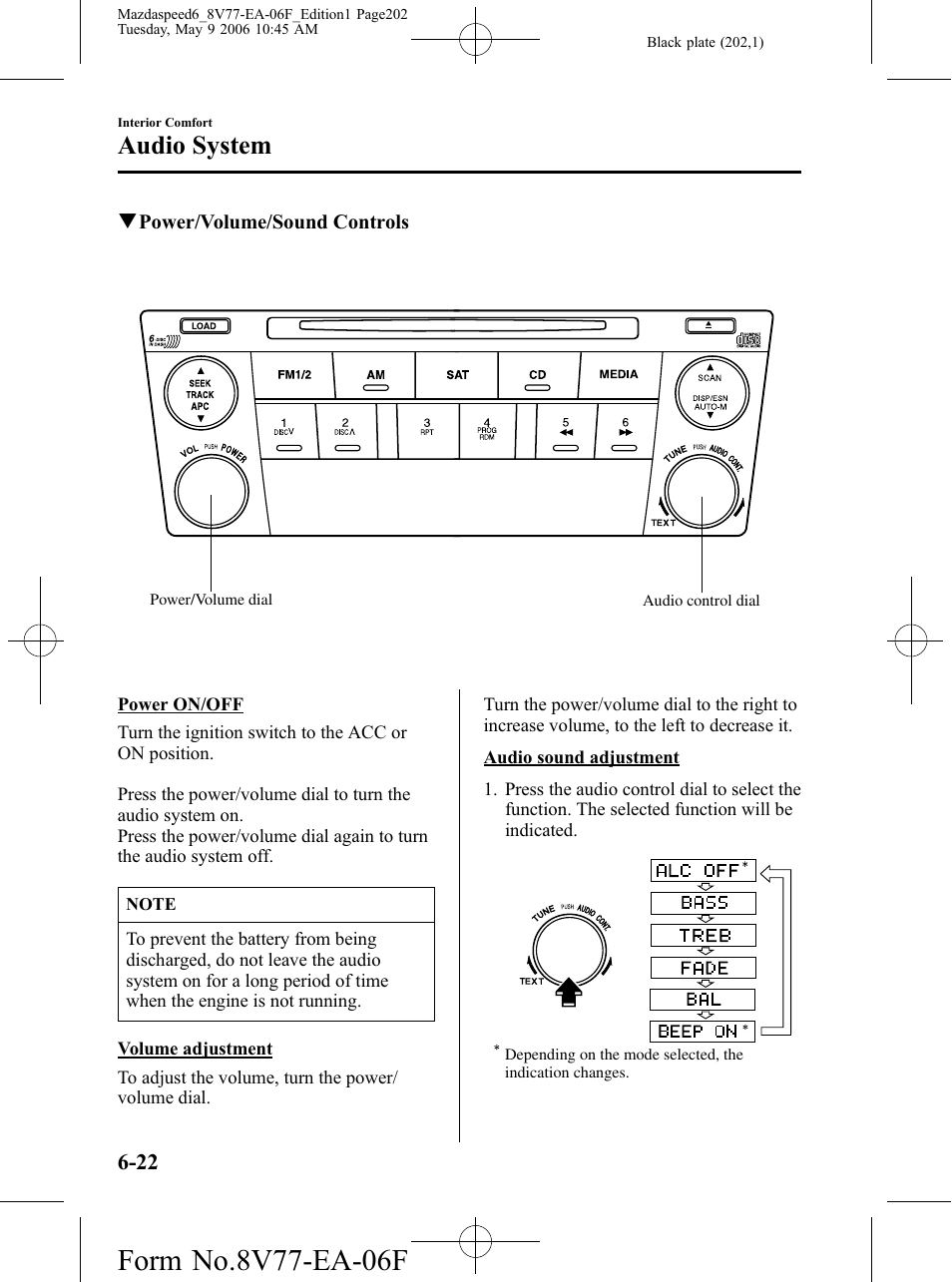 Audio system | Mazda 2007 SPEED6 User Manual | Page 203 / 413