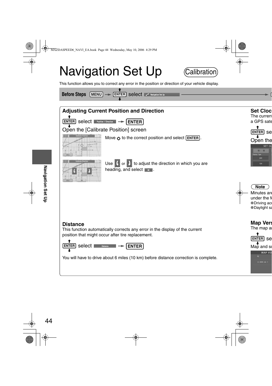 Navigation set up, Calibration | Mazda 2007 SPEED6 User Manual | Page 401 / 413