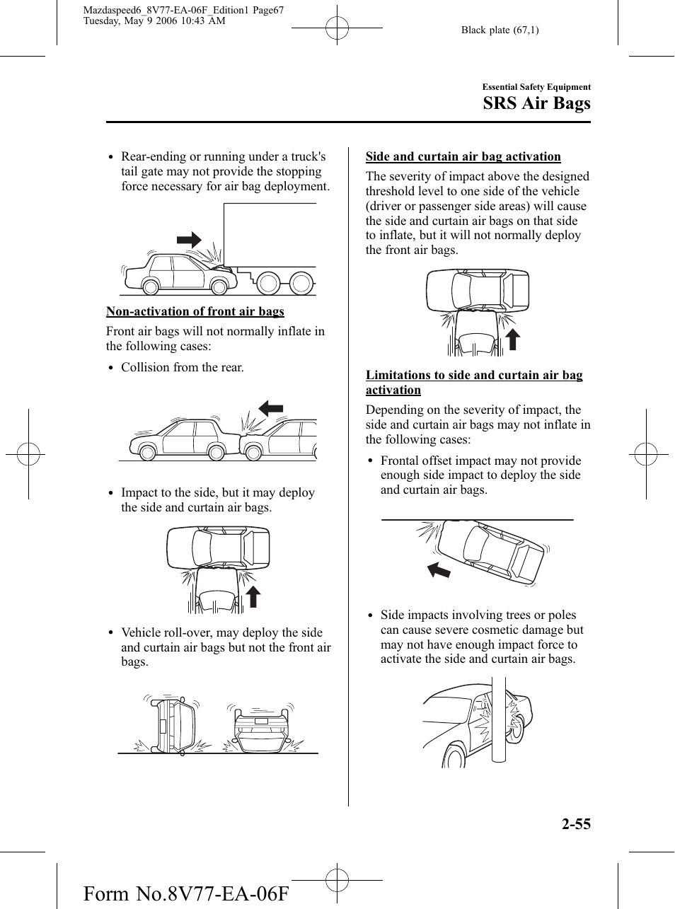 Srs air bags | Mazda 2007 SPEED6 User Manual | Page 68 / 413