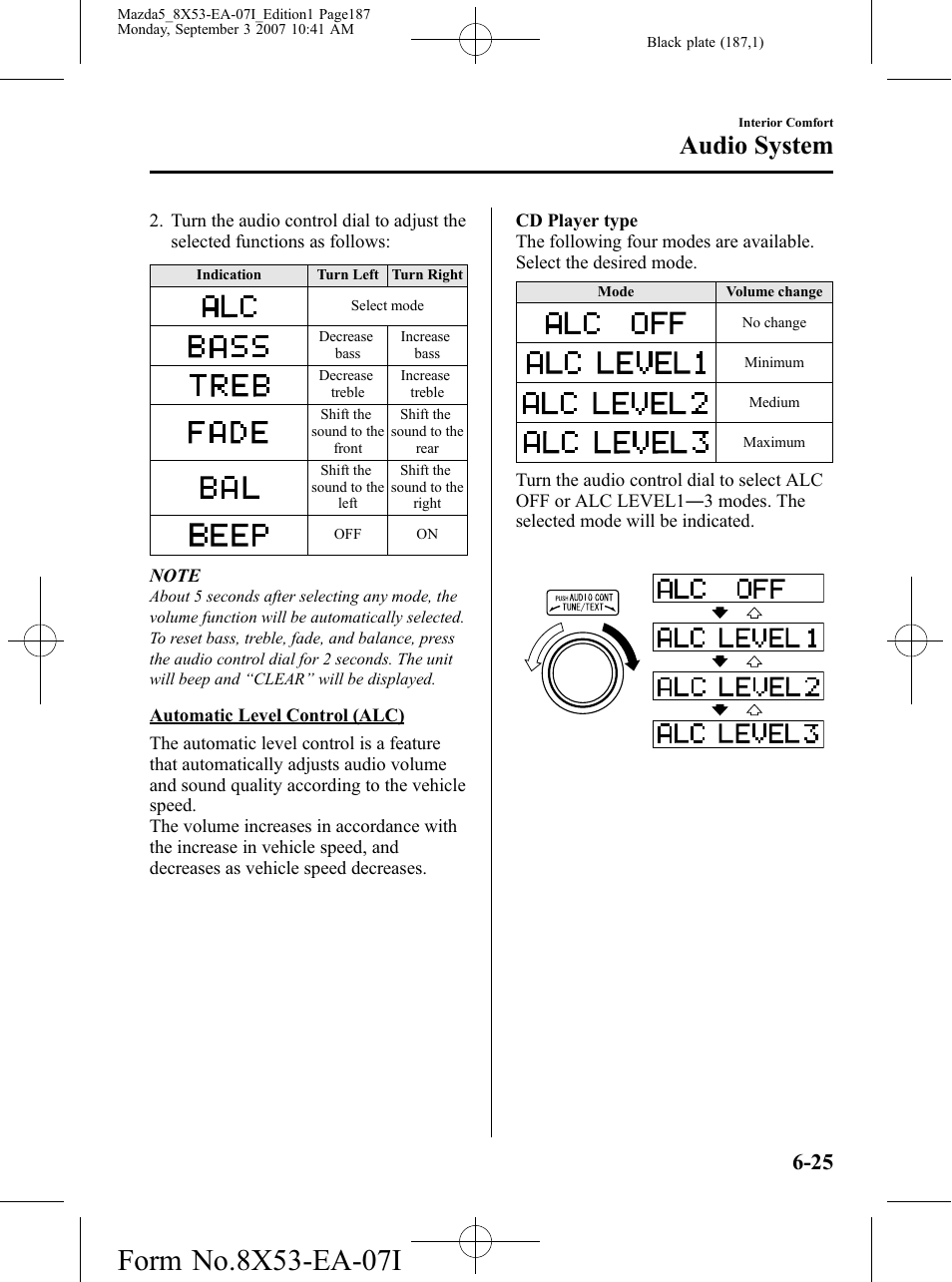 Audio system | Mazda 2008 5 User Manual | Page 187 / 376