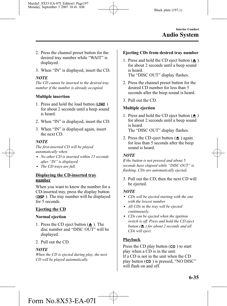 Audio system | Mazda 2008 5 User Manual | Page 197 / 376