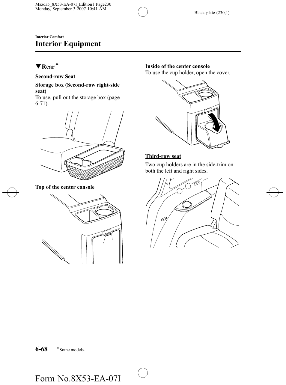 Interior equipment | Mazda 2008 5 User Manual | Page 230 / 376