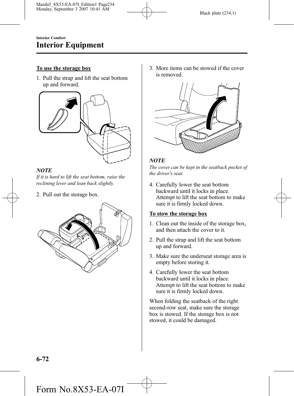 Interior equipment | Mazda 2008 5 User Manual | Page 234 / 376