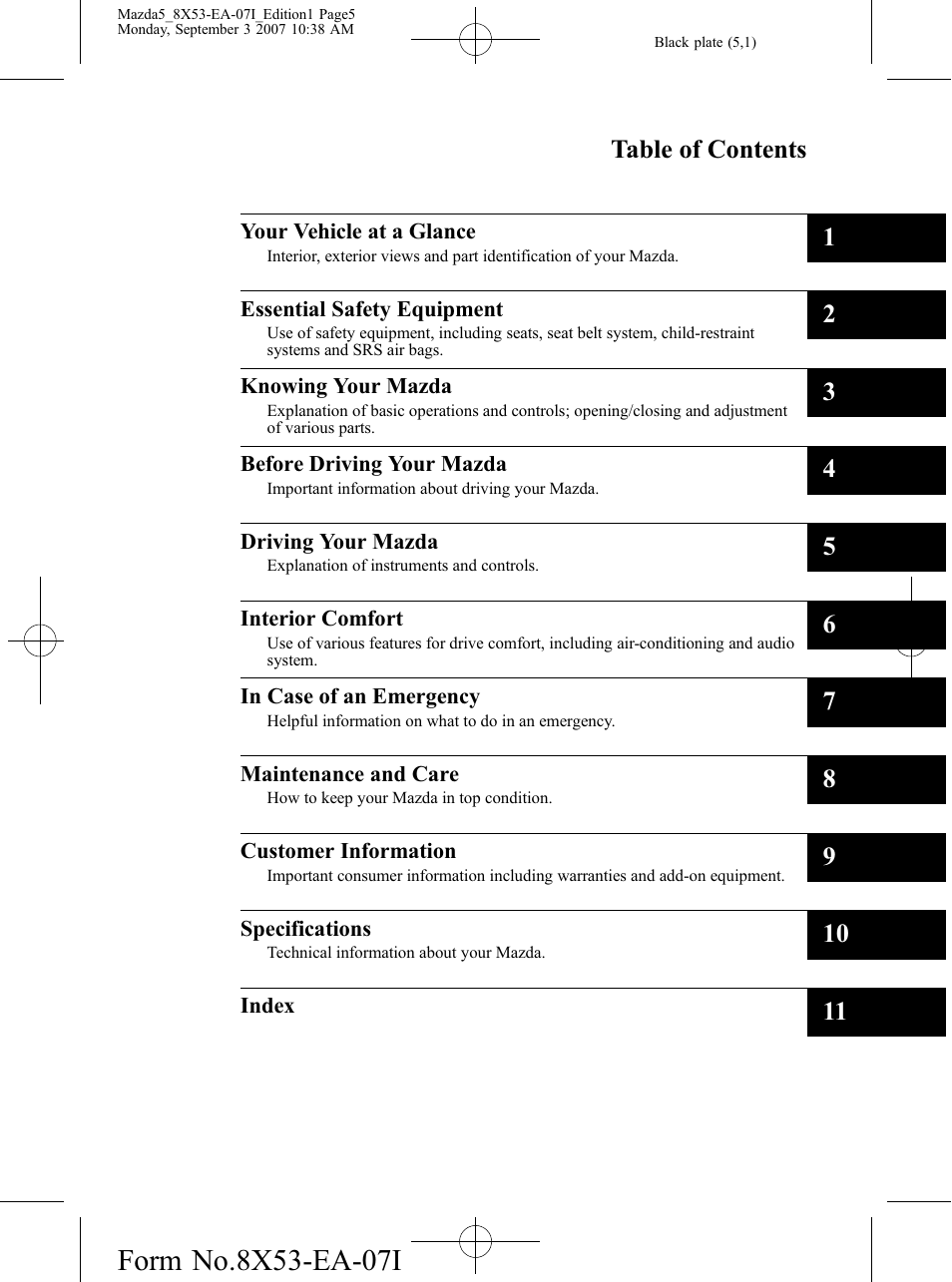 Mazda 2008 5 User Manual | Page 5 / 376