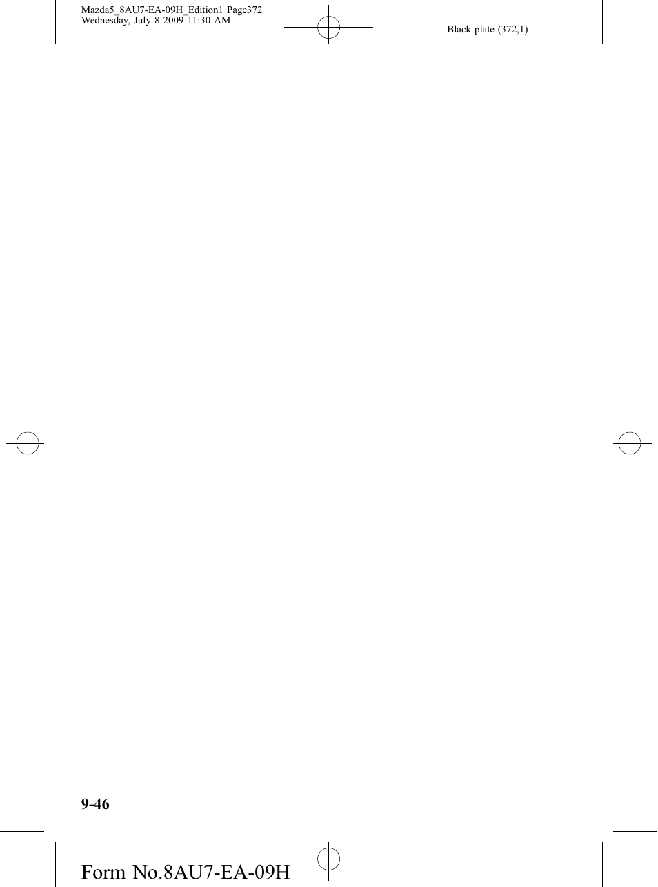 Form no.8au7-ea-09h | Mazda 2010 5 User Manual | Page 372 / 388