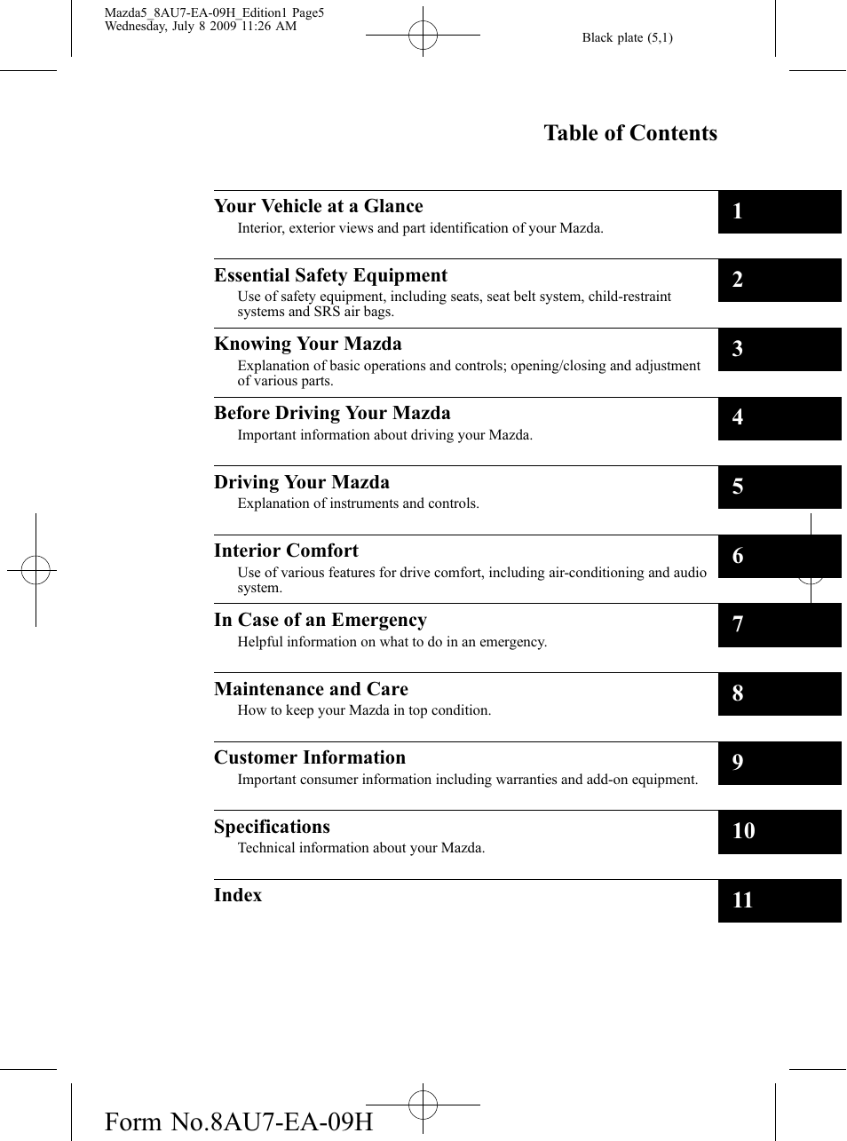 Mazda 2010 5 User Manual | Page 5 / 388
