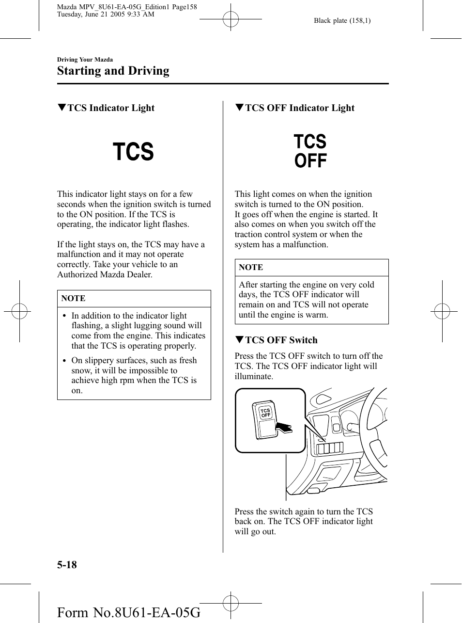 Starting and driving | Mazda 2006 MPV User Manual | Page 158 / 364