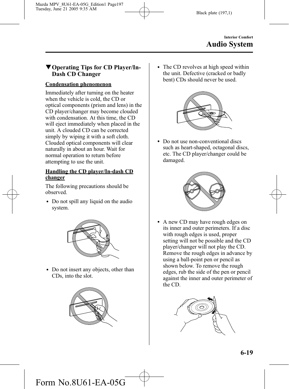 Audio system | Mazda 2006 MPV User Manual | Page 197 / 364