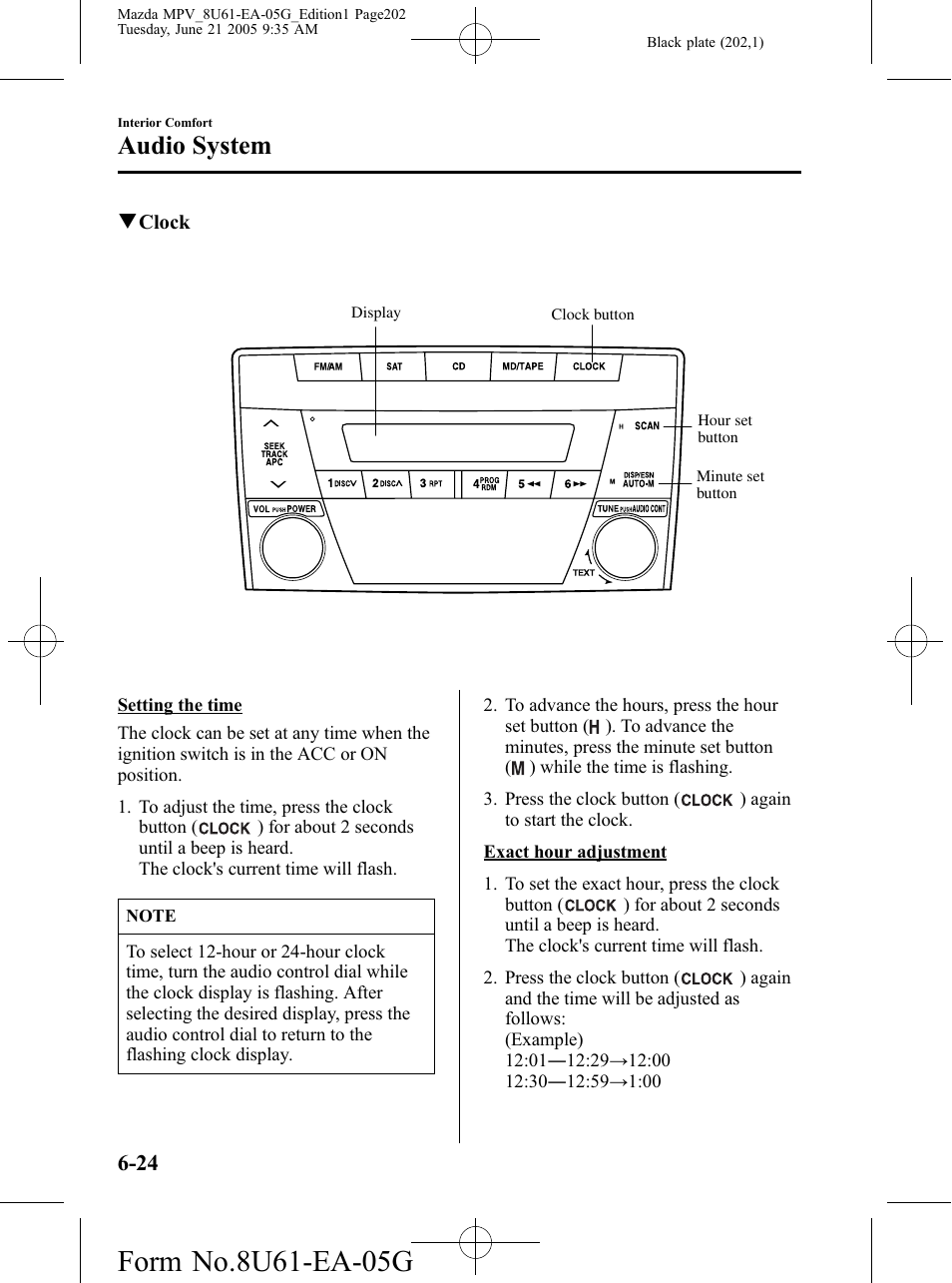 Audio system | Mazda 2006 MPV User Manual | Page 202 / 364