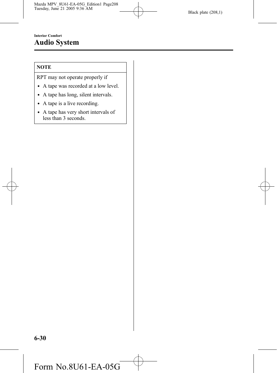 Audio system | Mazda 2006 MPV User Manual | Page 208 / 364