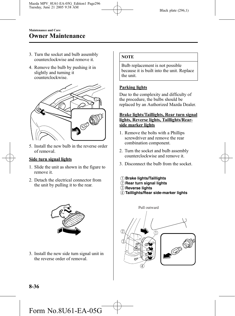 Owner maintenance | Mazda 2006 MPV User Manual | Page 296 / 364