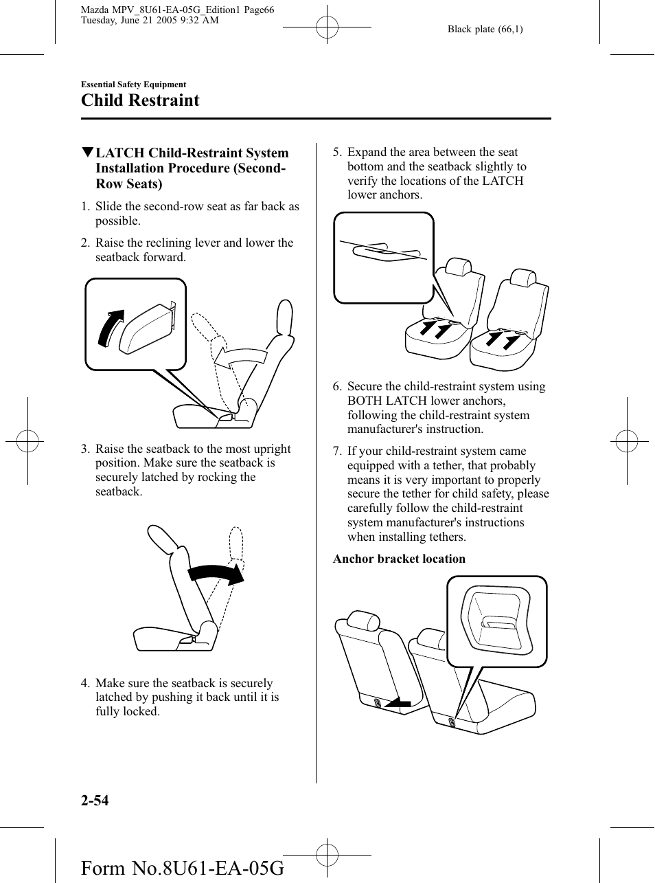 Child restraint | Mazda 2006 MPV User Manual | Page 66 / 364