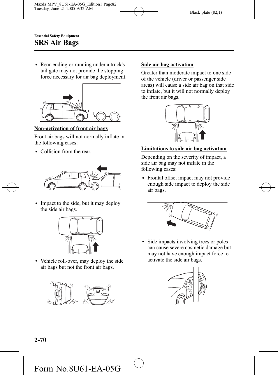 Srs air bags | Mazda 2006 MPV User Manual | Page 82 / 364