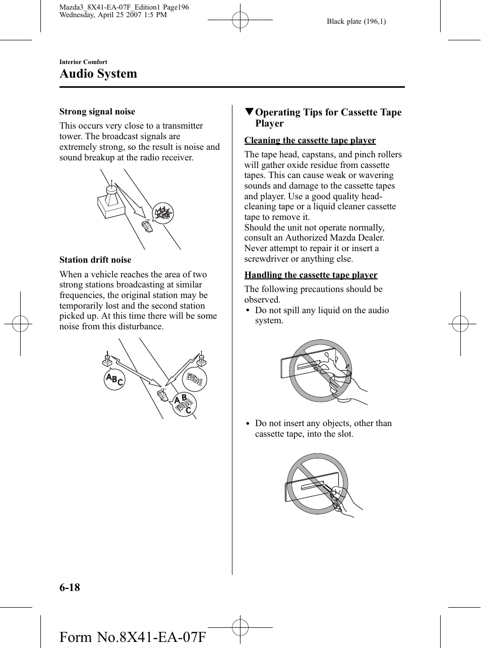 Audio system | Mazda 2008 3 4-DOOR User Manual | Page 196 / 452