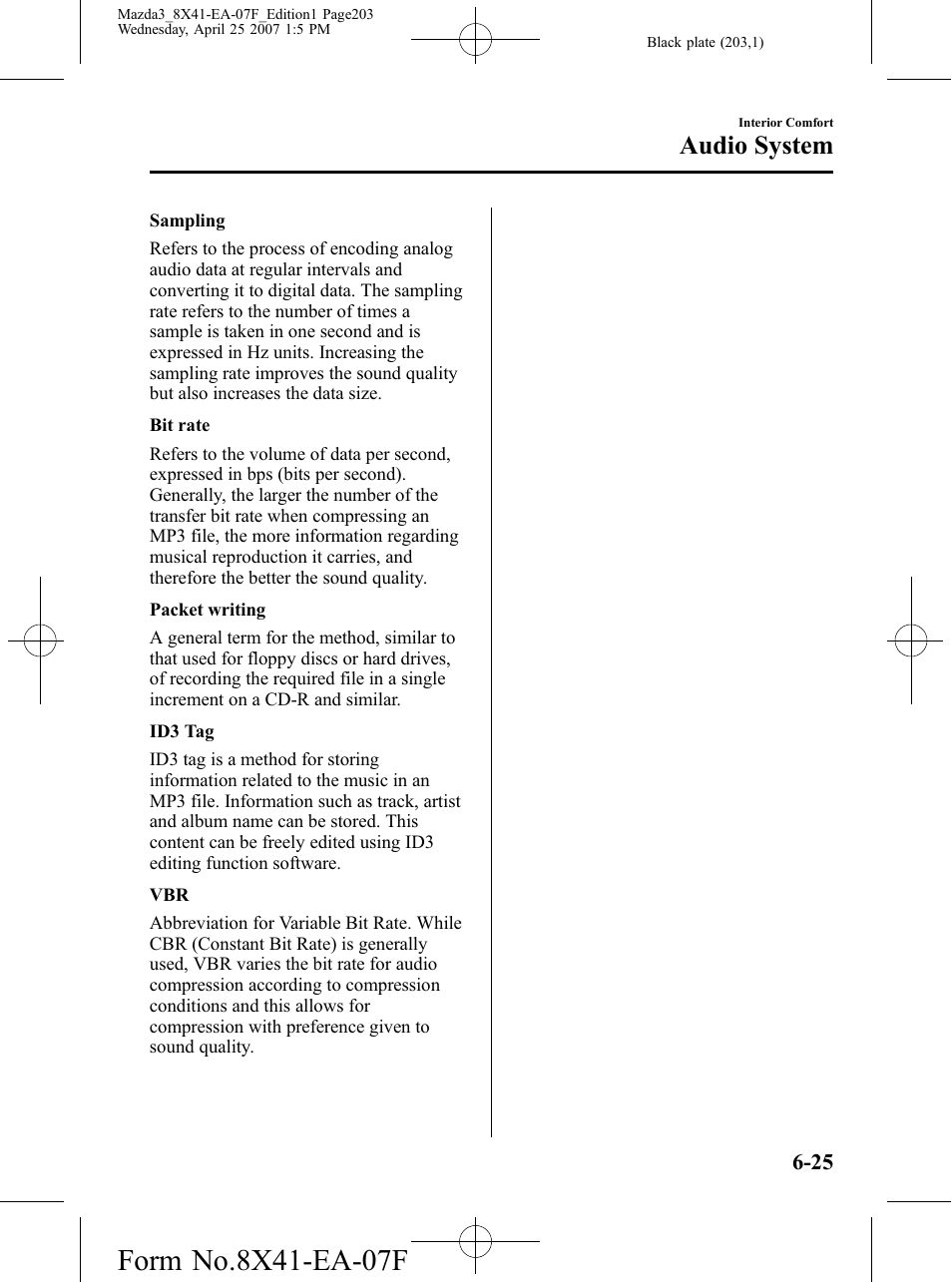 Audio system | Mazda 2008 3 4-DOOR User Manual | Page 203 / 452