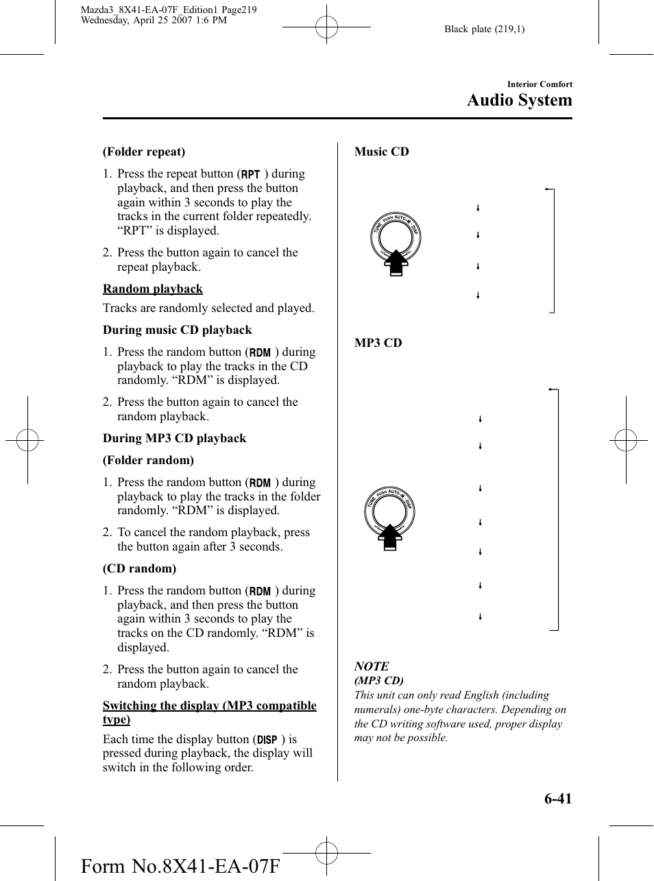 Audio system | Mazda 2008 3 4-DOOR User Manual | Page 219 / 452