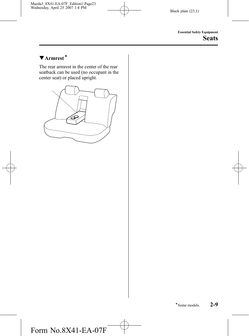 Seats | Mazda 2008 3 4-DOOR User Manual | Page 23 / 452