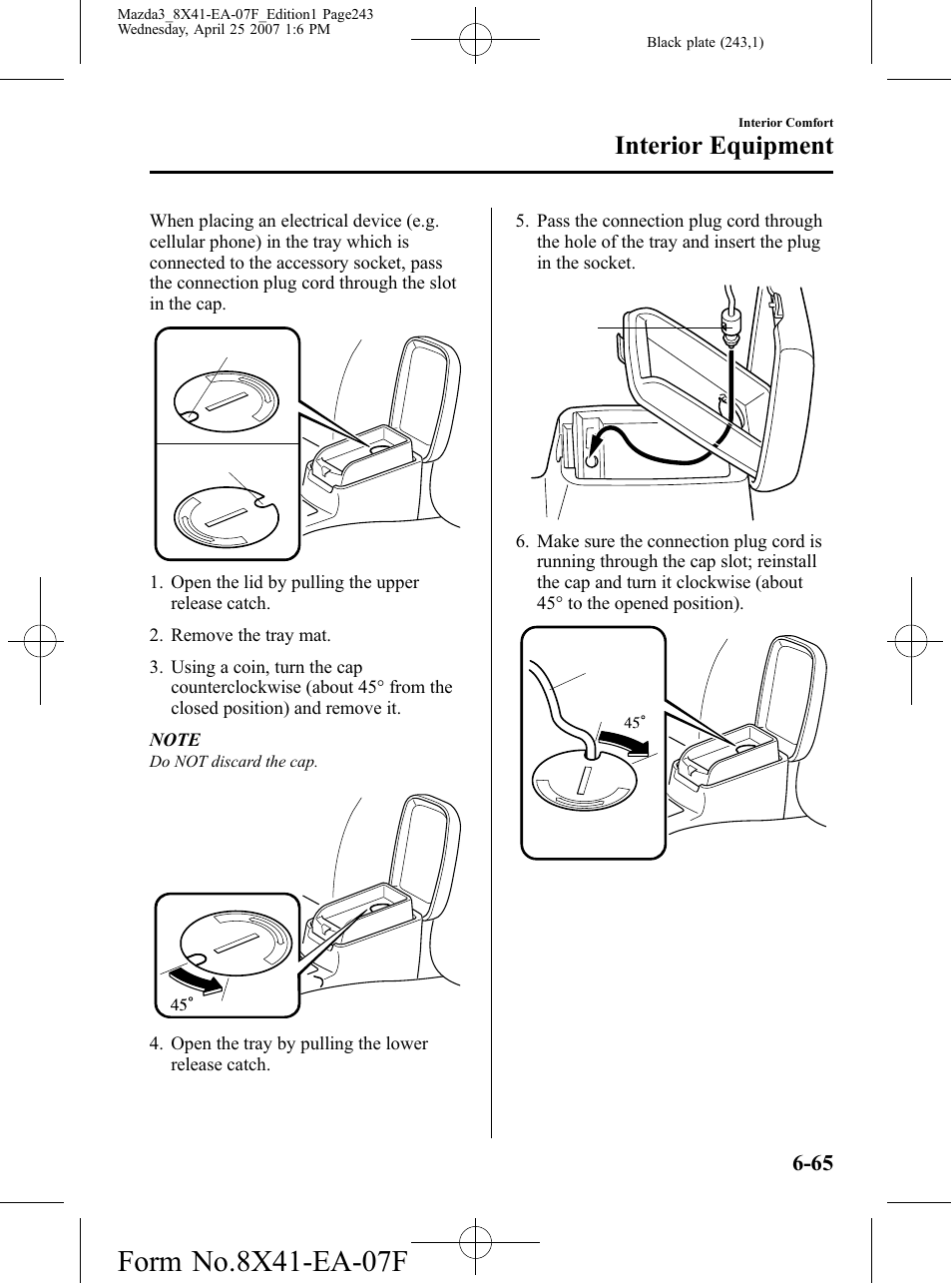 Interior equipment | Mazda 2008 3 4-DOOR User Manual | Page 243 / 452