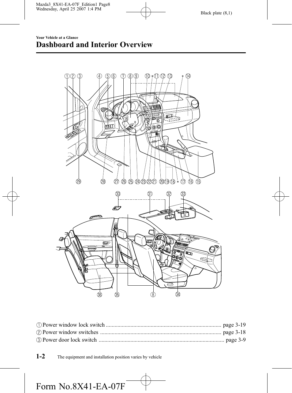 Dashboard and interior overview | Mazda 2008 3 4-DOOR User Manual | Page 8 / 452