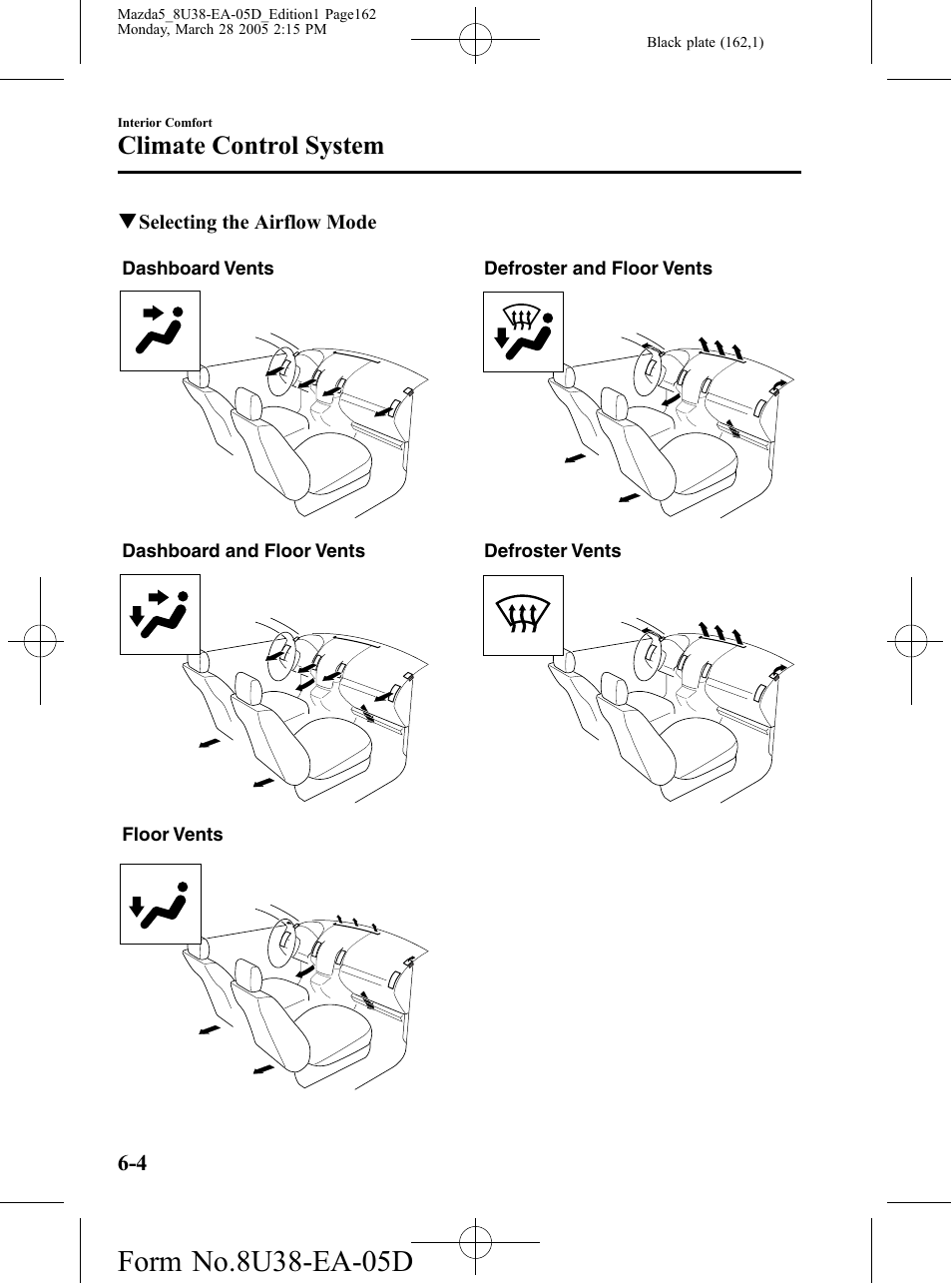 Climate control system | Mazda 2006 5 User Manual | Page 162 / 388