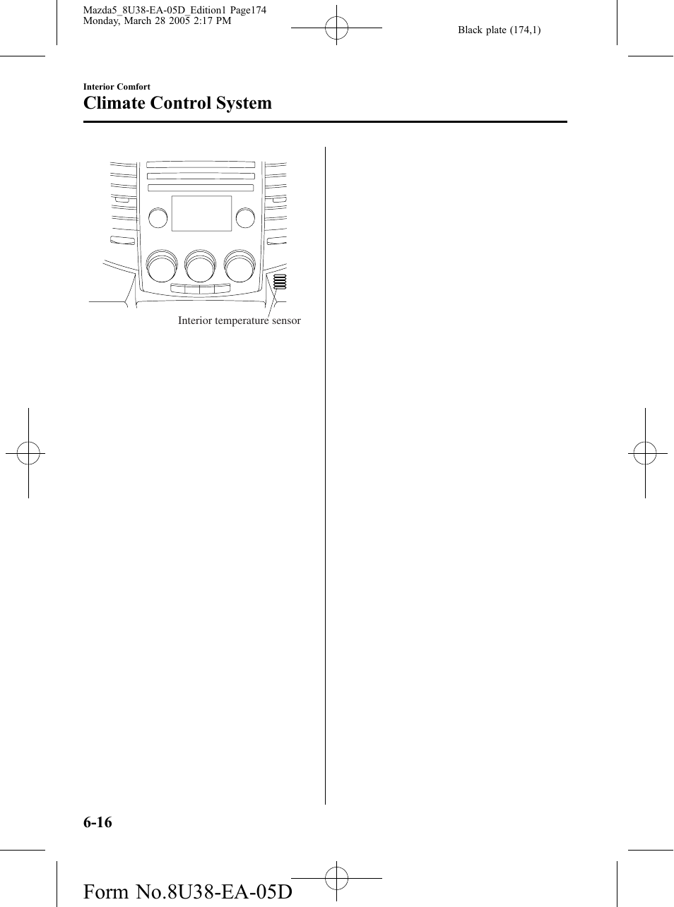 Climate control system | Mazda 2006 5 User Manual | Page 174 / 388
