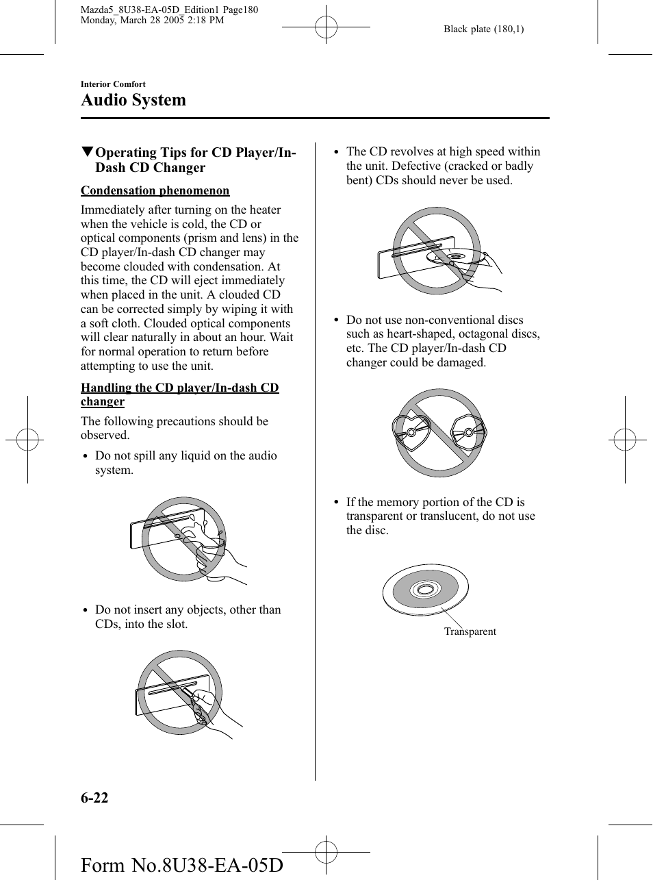 Audio system | Mazda 2006 5 User Manual | Page 180 / 388