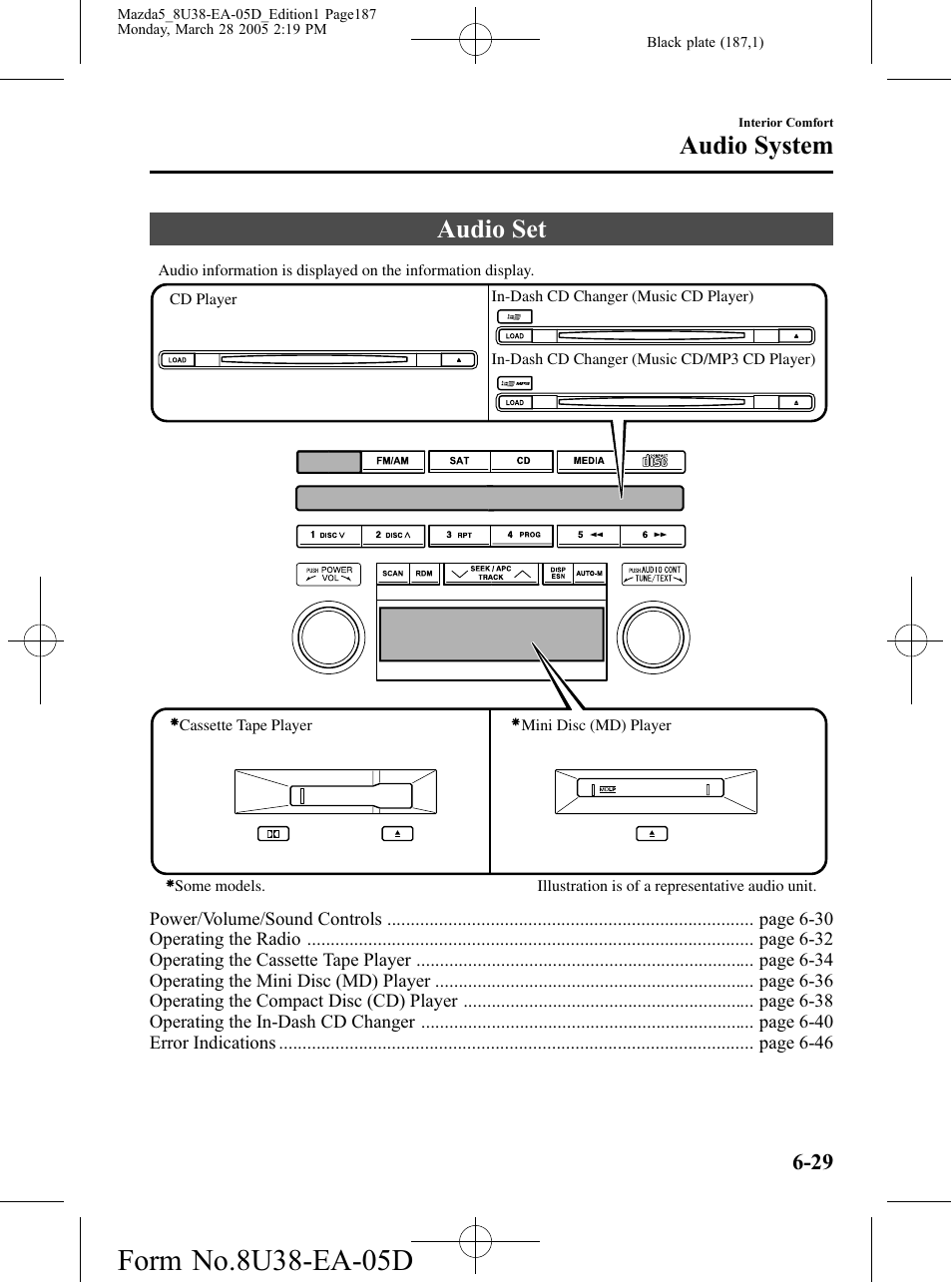 Audio set, Audio set -29, Audio system | Mazda 2006 5 User Manual | Page 187 / 388