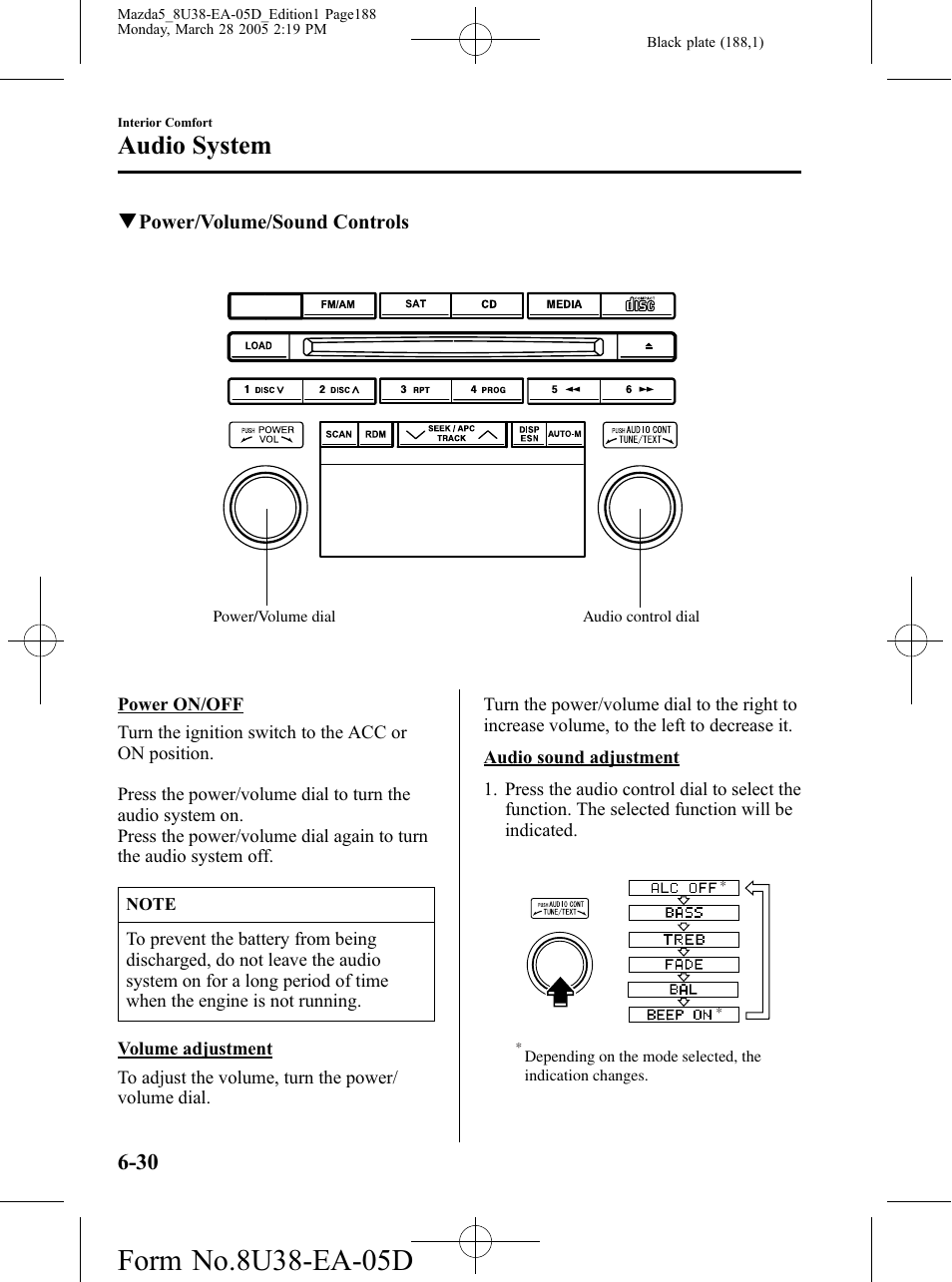 Audio system | Mazda 2006 5 User Manual | Page 188 / 388