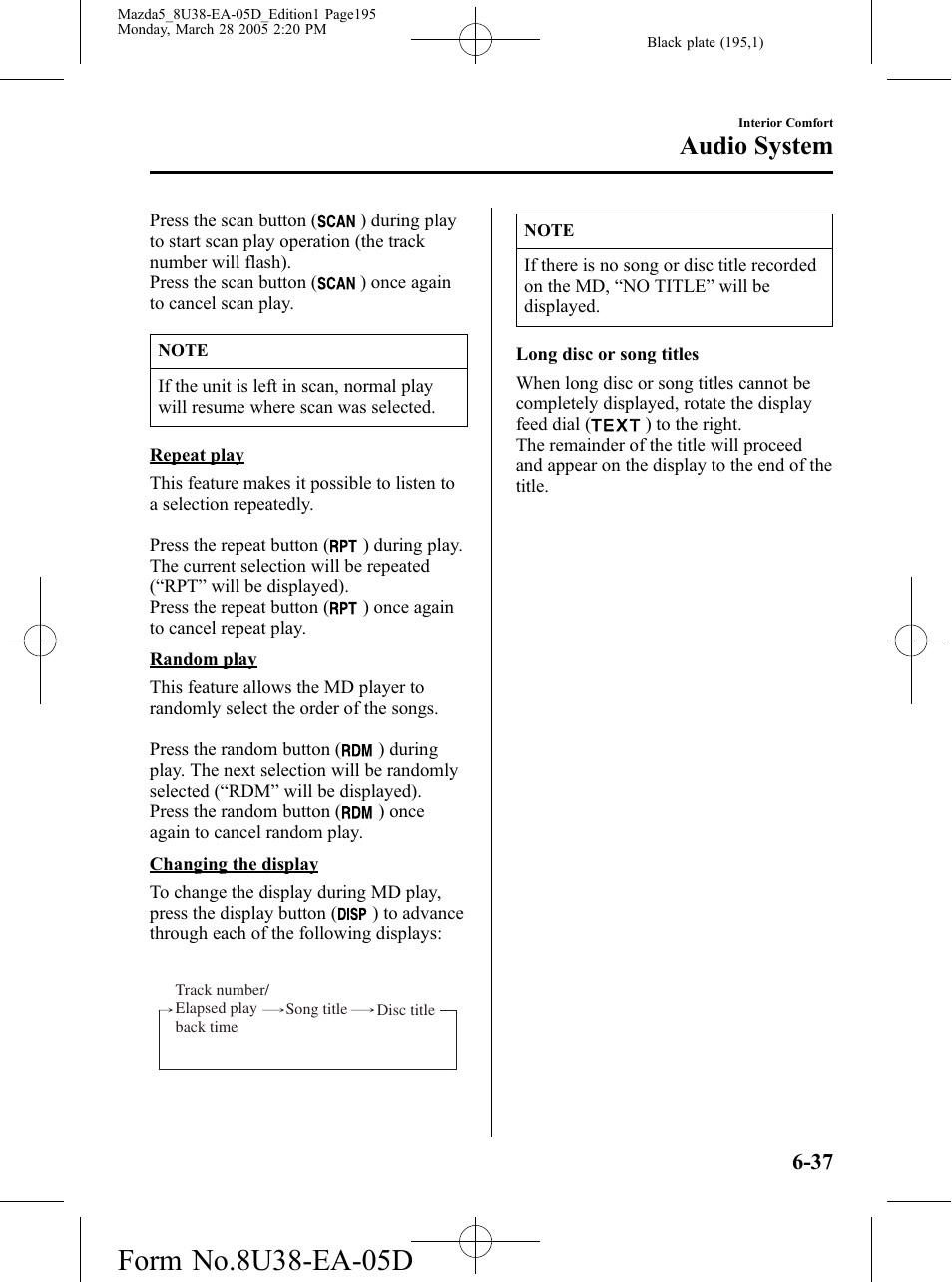 Audio system | Mazda 2006 5 User Manual | Page 195 / 388