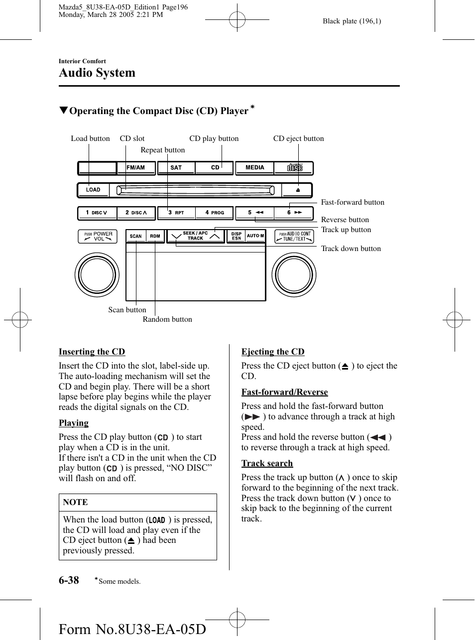 Audio system | Mazda 2006 5 User Manual | Page 196 / 388