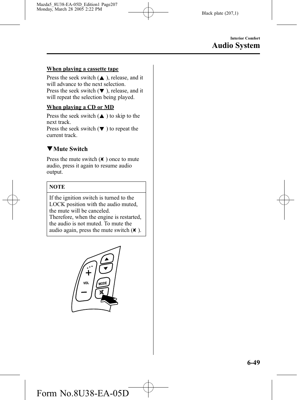 Audio system | Mazda 2006 5 User Manual | Page 207 / 388