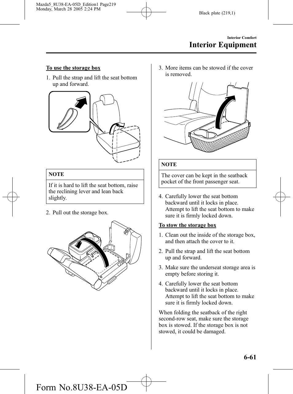 Interior equipment | Mazda 2006 5 User Manual | Page 219 / 388