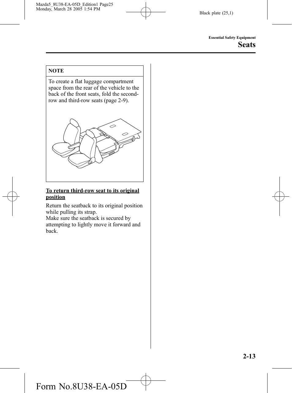 Seats | Mazda 2006 5 User Manual | Page 25 / 388