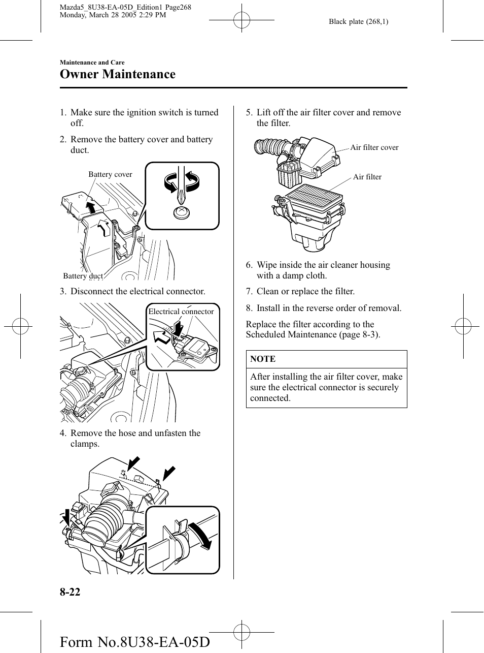 Owner maintenance | Mazda 2006 5 User Manual | Page 268 / 388