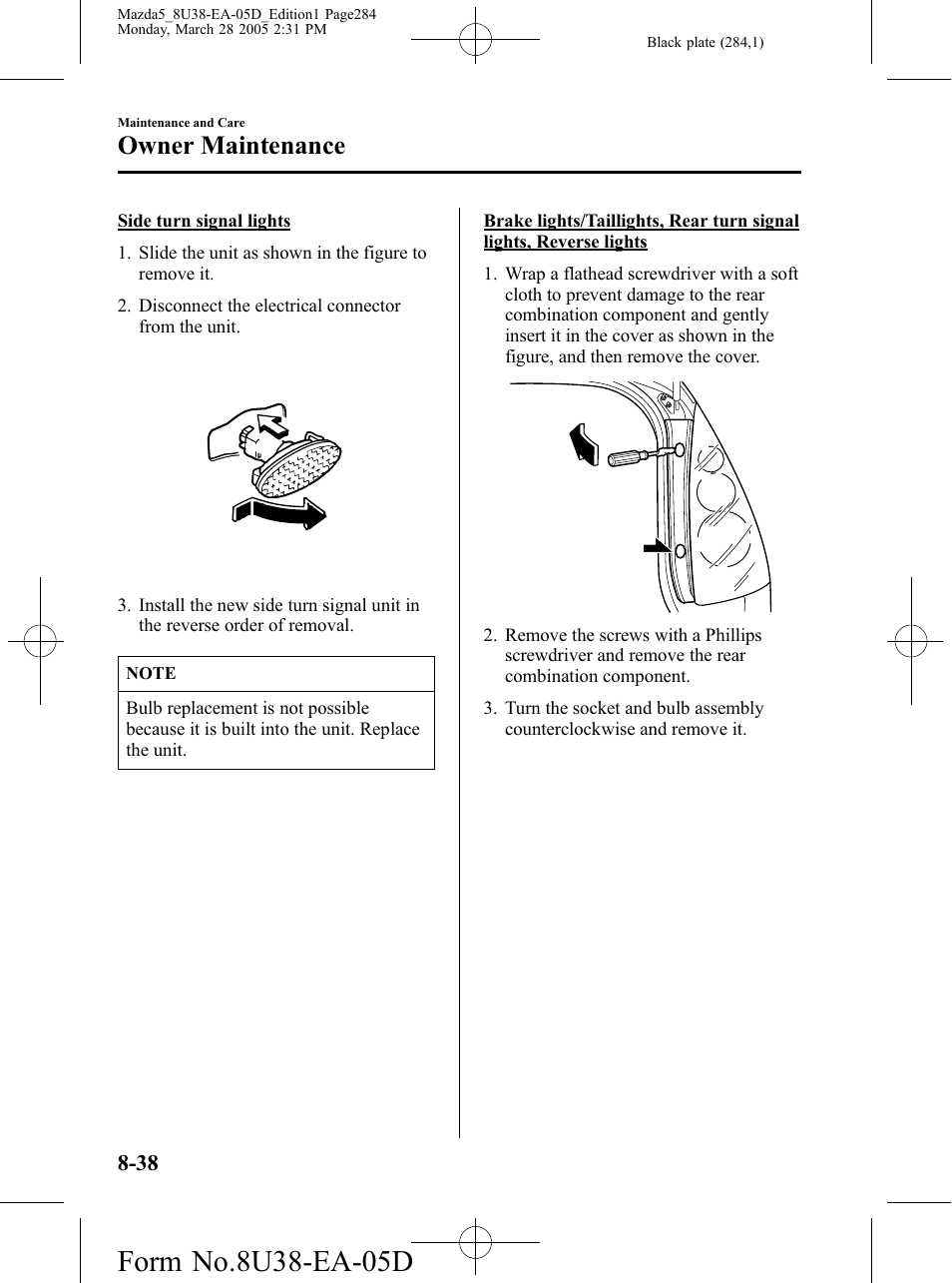 Owner maintenance | Mazda 2006 5 User Manual | Page 284 / 388