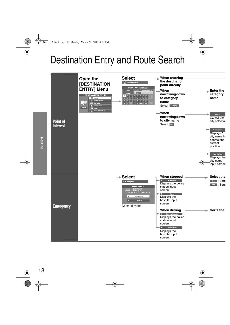 Destination entry and route search, Select | Mazda 2006 5 User Manual | Page 350 / 388