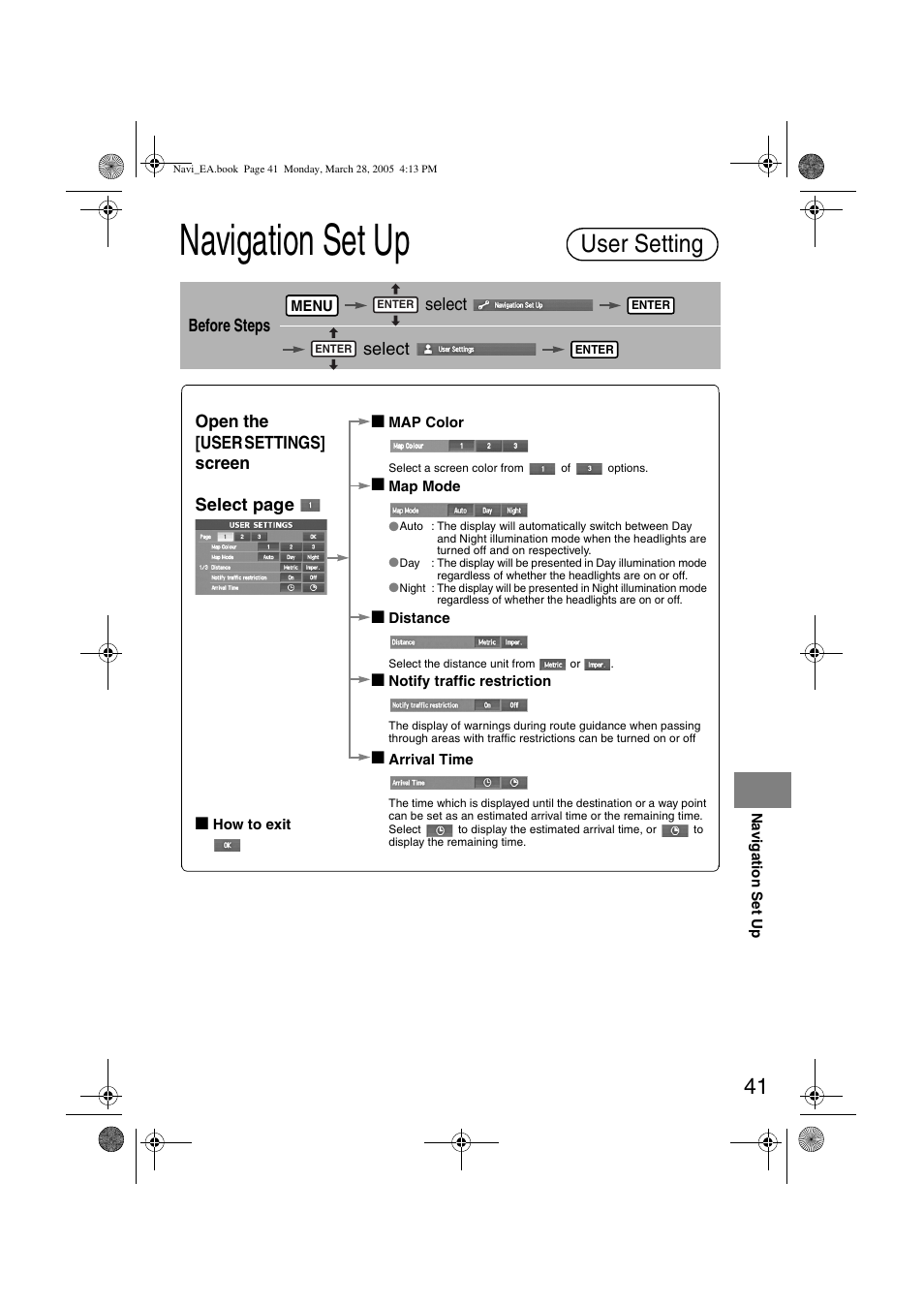 Navigation set up, User setting | Mazda 2006 5 User Manual | Page 373 / 388