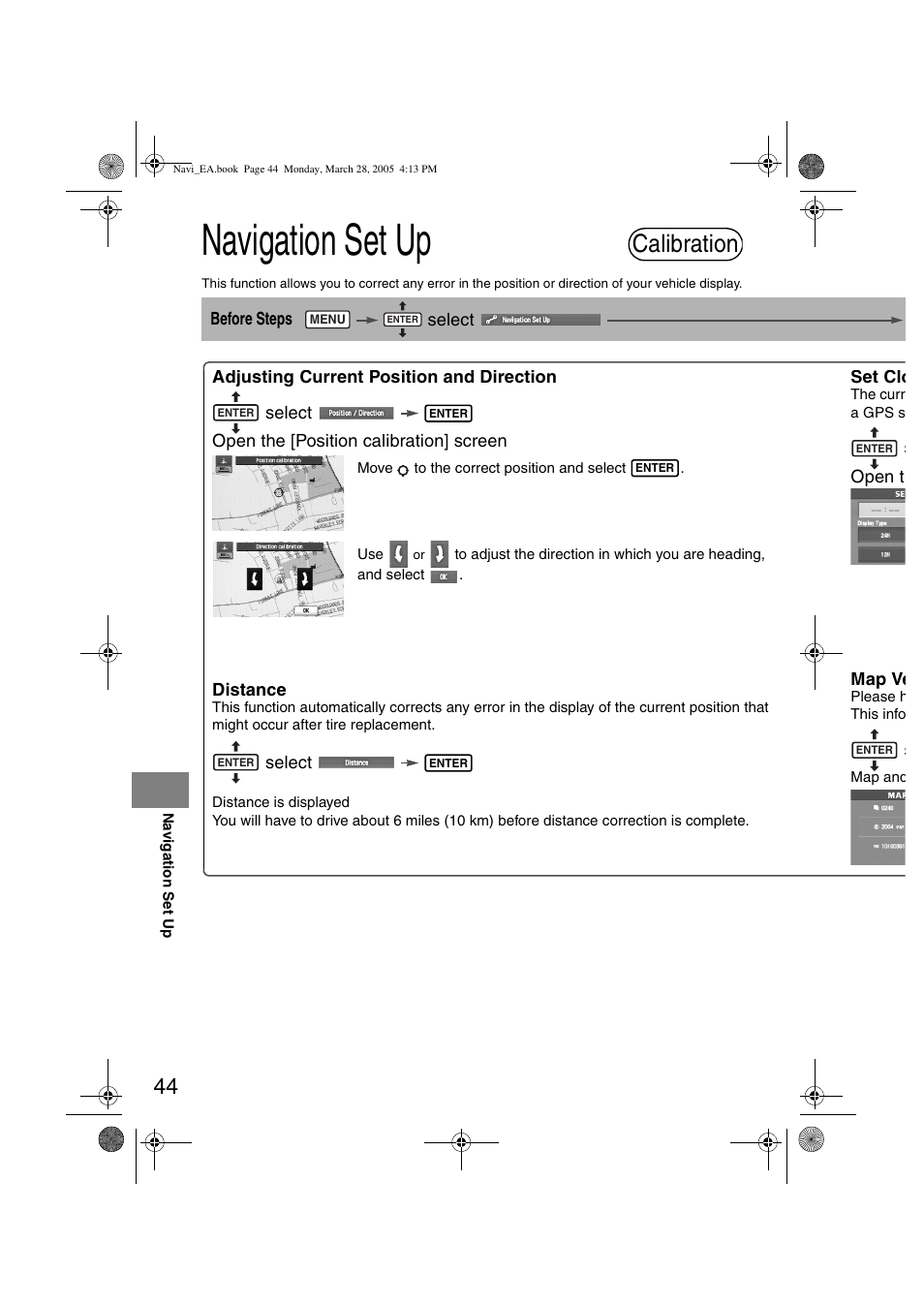 Navigation set up, Calibration | Mazda 2006 5 User Manual | Page 376 / 388