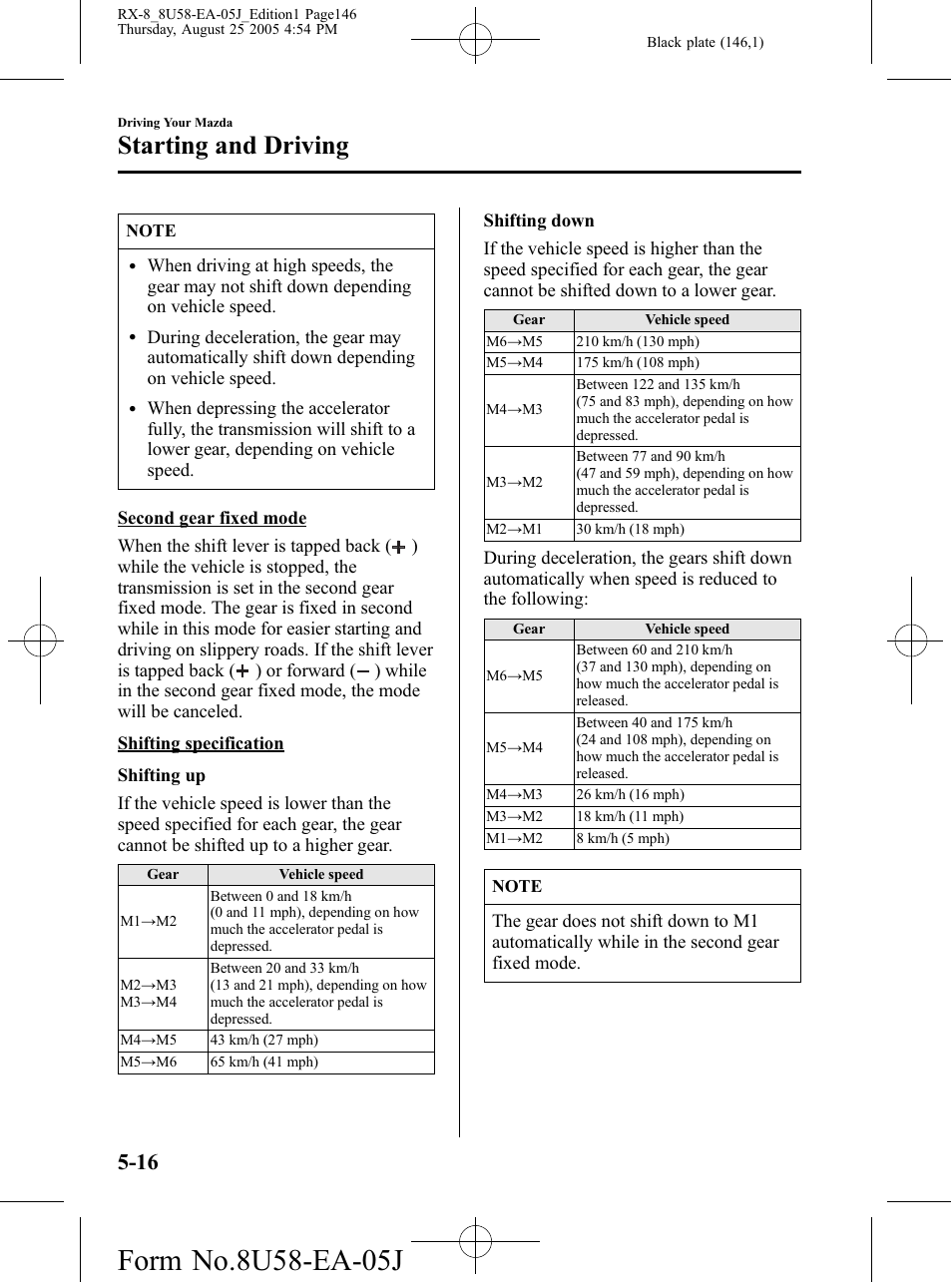 Starting and driving | Mazda 2006 RX-8 User Manual | Page 146 / 434