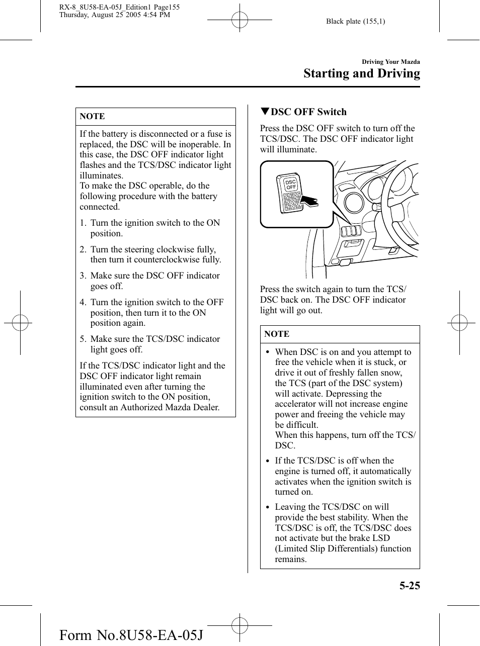 Starting and driving | Mazda 2006 RX-8 User Manual | Page 155 / 434
