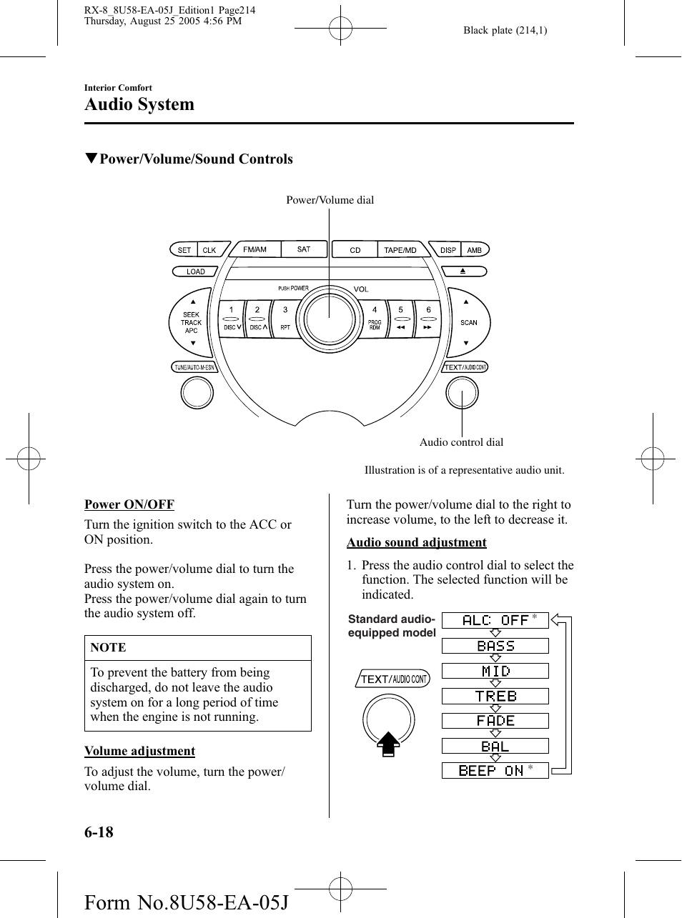 Audio system | Mazda 2006 RX-8 User Manual | Page 214 / 434