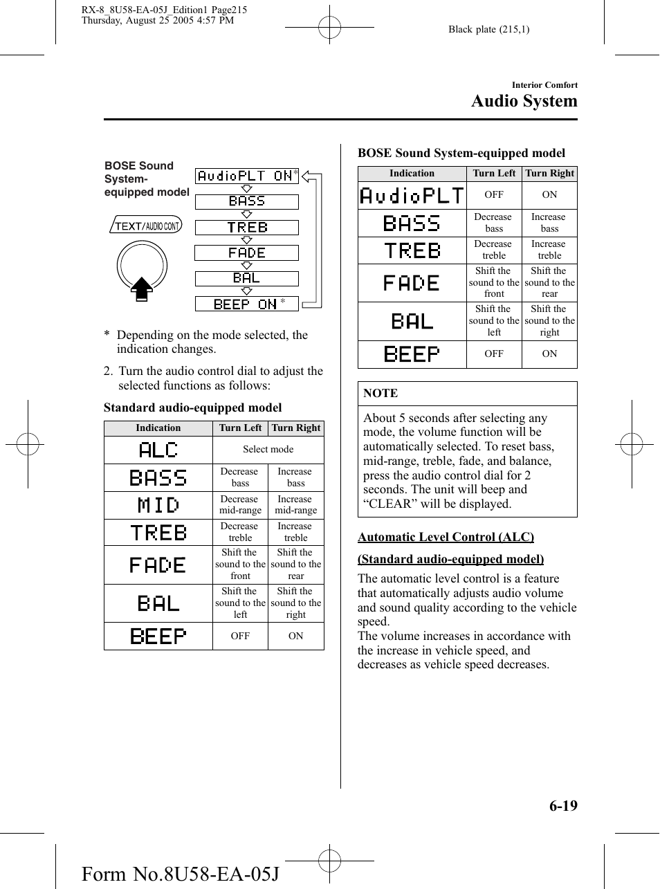 Audio system | Mazda 2006 RX-8 User Manual | Page 215 / 434
