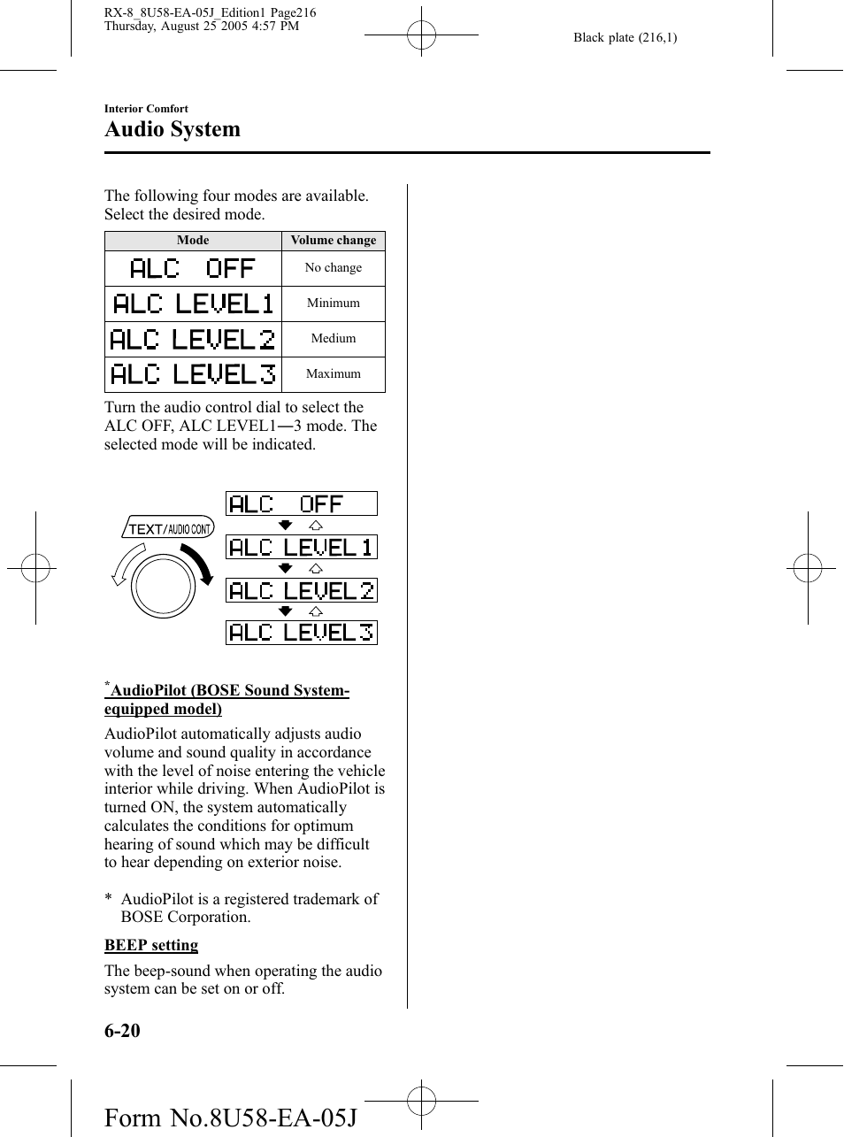 Audio system | Mazda 2006 RX-8 User Manual | Page 216 / 434