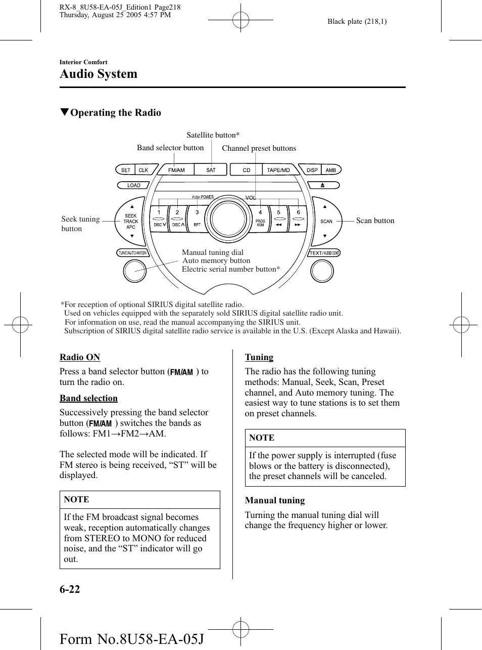 Audio system | Mazda 2006 RX-8 User Manual | Page 218 / 434