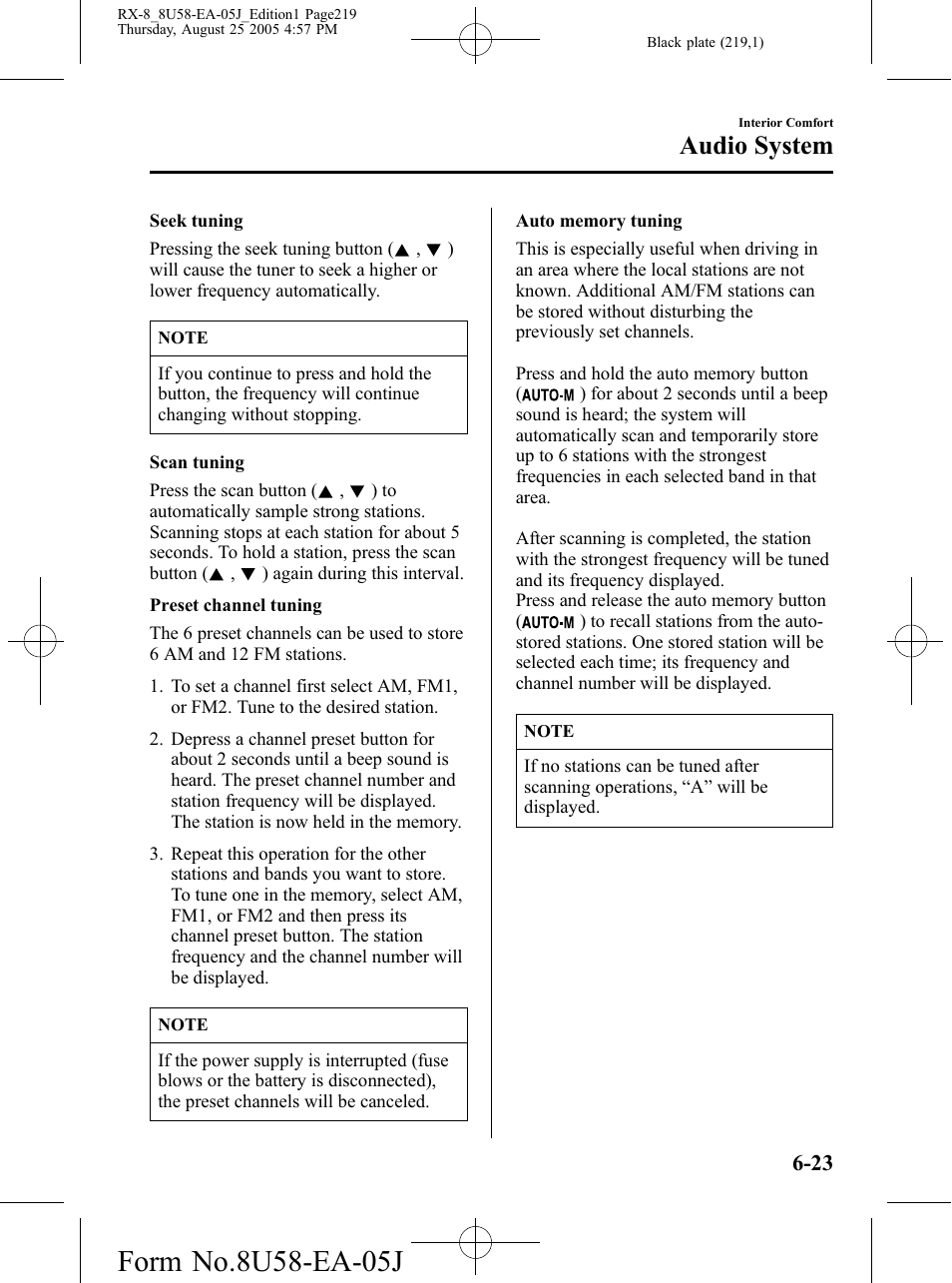 Audio system | Mazda 2006 RX-8 User Manual | Page 219 / 434