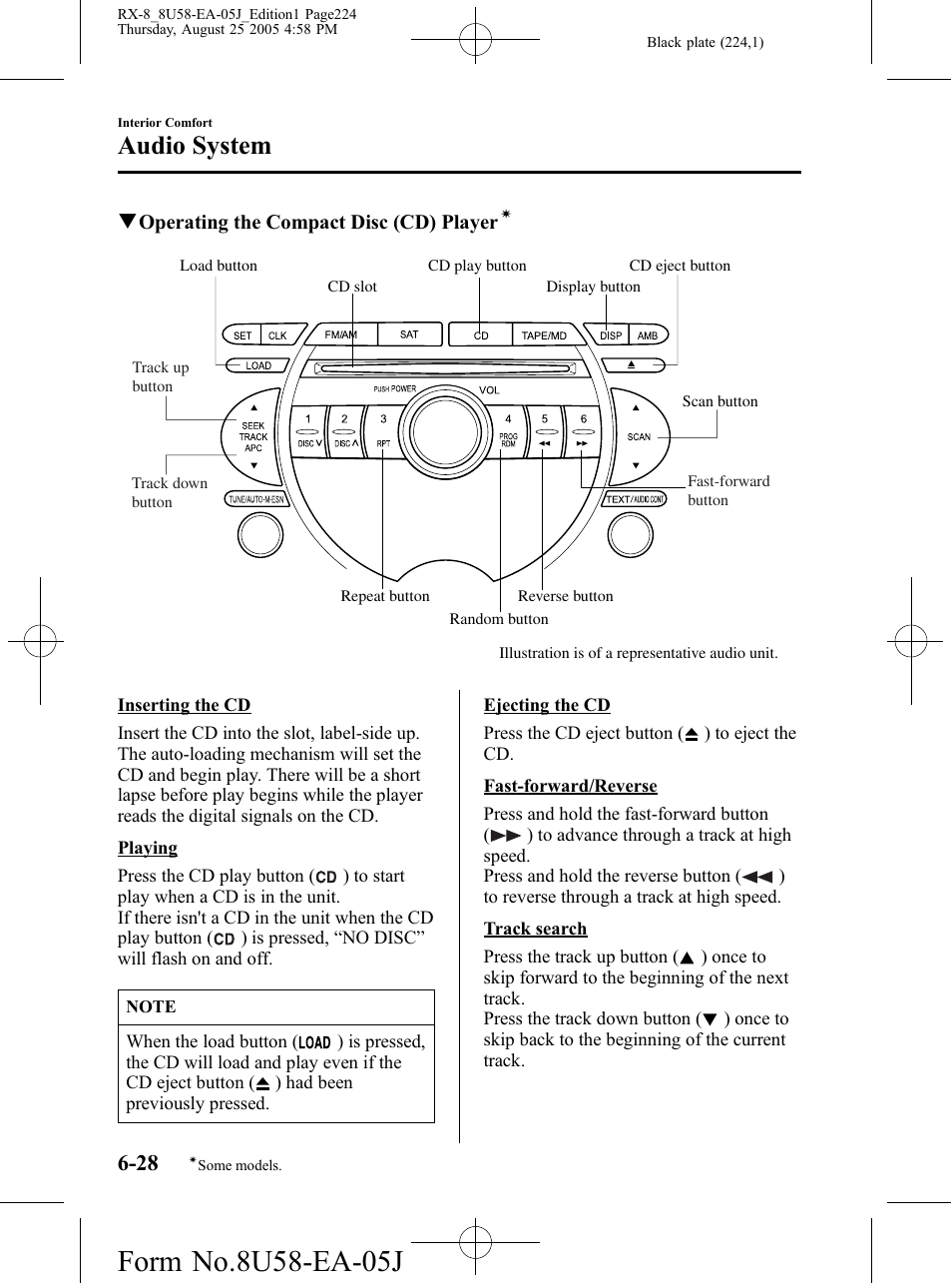 Audio system | Mazda 2006 RX-8 User Manual | Page 224 / 434