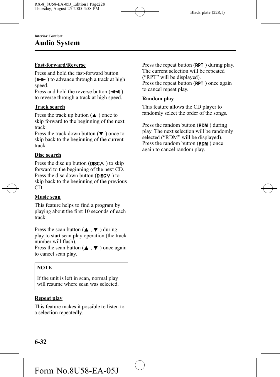 Audio system | Mazda 2006 RX-8 User Manual | Page 228 / 434