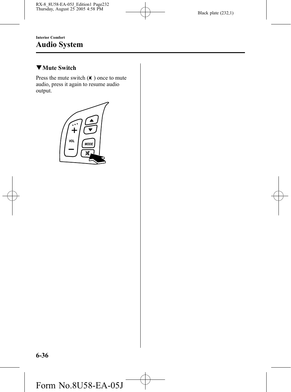 Audio system | Mazda 2006 RX-8 User Manual | Page 232 / 434