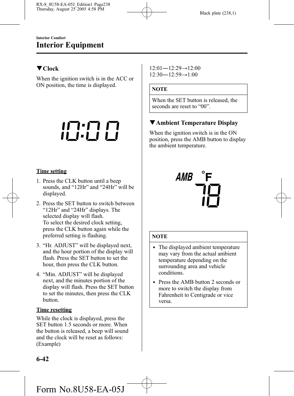 Interior equipment | Mazda 2006 RX-8 User Manual | Page 238 / 434